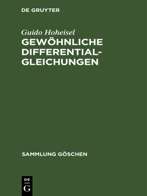 cover image of Gewöhnliche Differentialgleichungen
